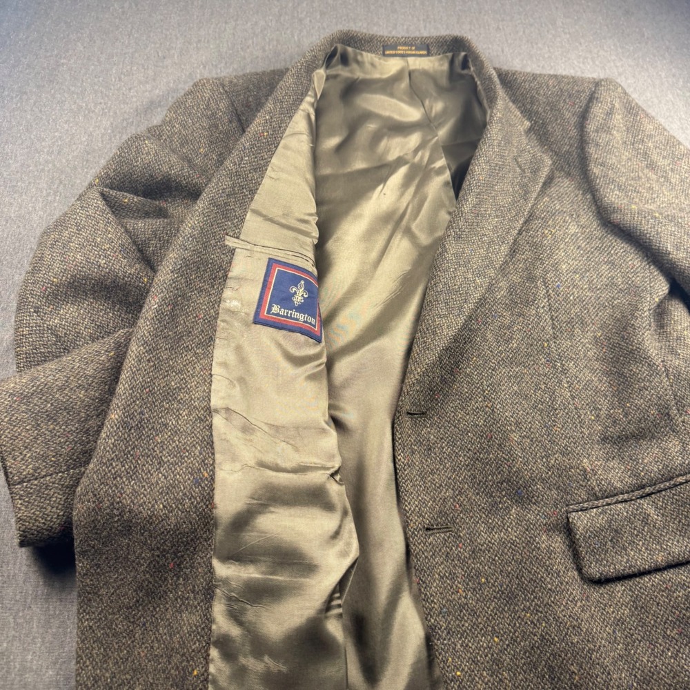 Barrington Mens Vintage Brown Donegal Tweed Wool Blazer Sport Coat 40r USVI